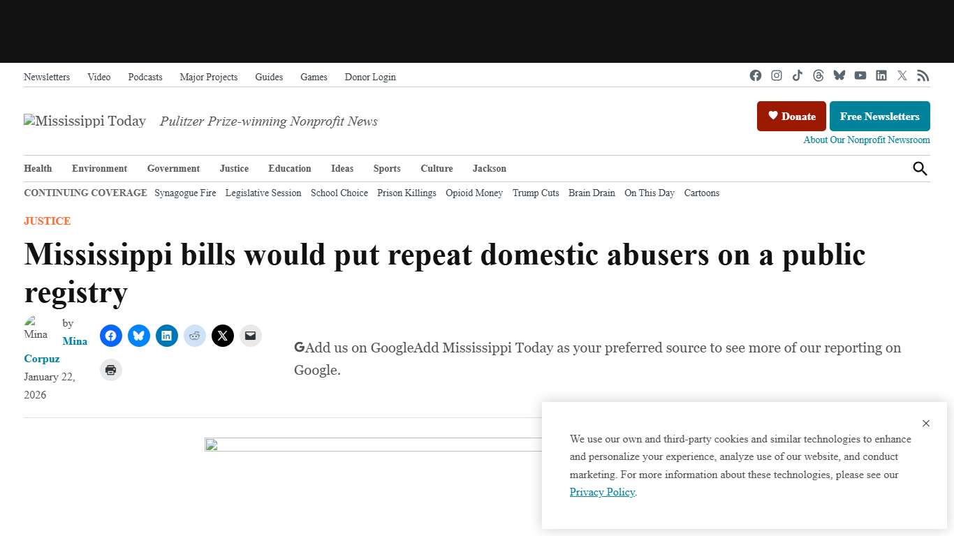 Bills put repeat domestic abusers on a public registry - Mississippi Today